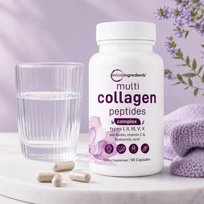 Micro Ingredients Multi Collagen Peptides Complejo de Colageno 90 Capsulas Zivanne