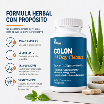 Dr Tobias Colon 14 Day Cleanse 28 Capsulas Suplemento de Fibra Zivanne