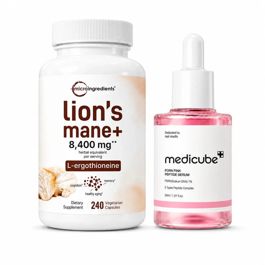 Kit Lion's Mane Microingredients y Medicube PDRN Pink Peptide Serum Zivanne