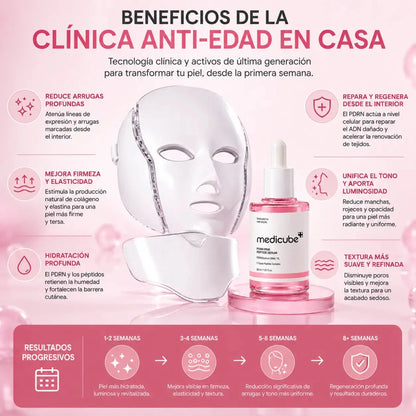 Kit Facial con Máscara LED y Sérum PDRN Coreano Zivanne