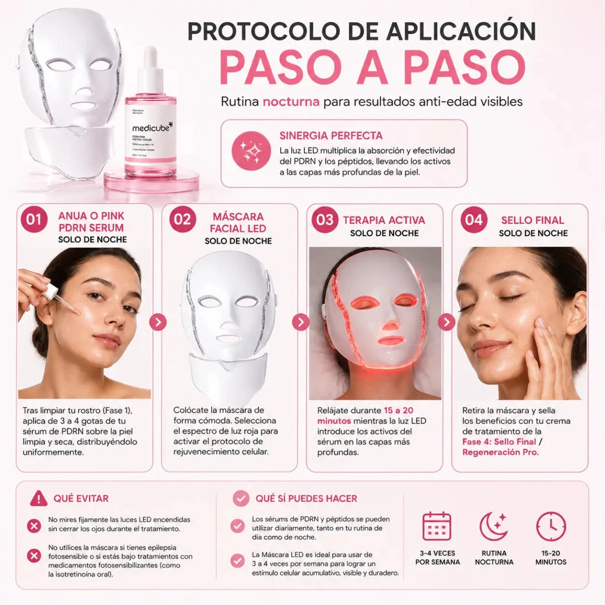 Kit Facial con Máscara LED y Sérum PDRN Coreano Zivanne