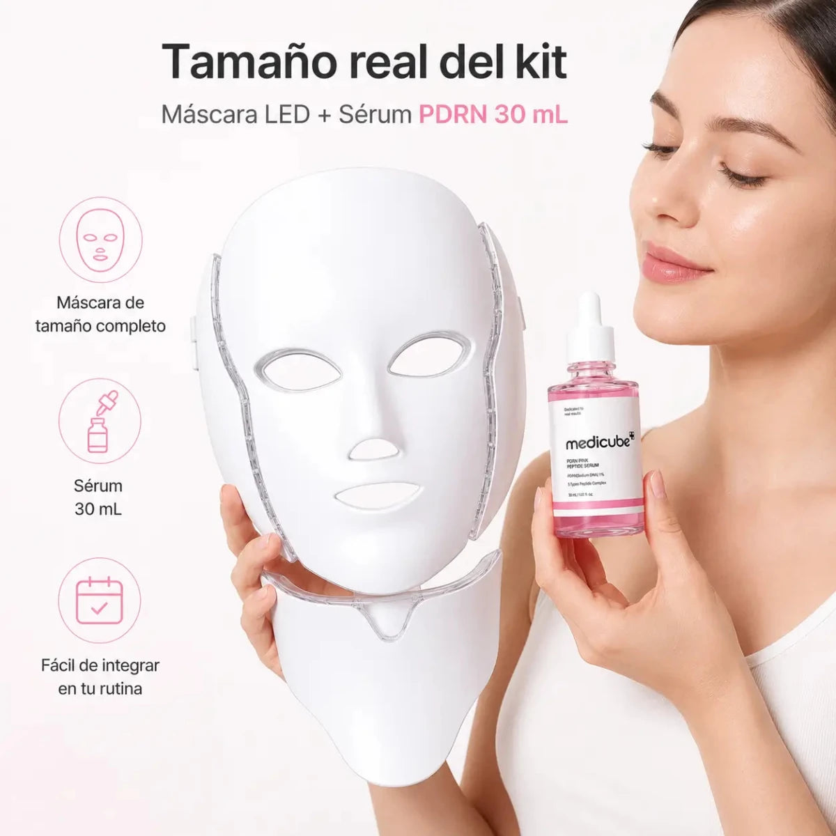 Kit Facial con Máscara LED y Sérum PDRN Coreano Zivanne