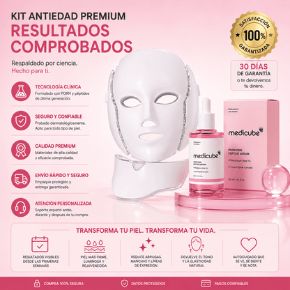 Kit Facial con Máscara LED y Sérum PDRN Coreano Zivanne