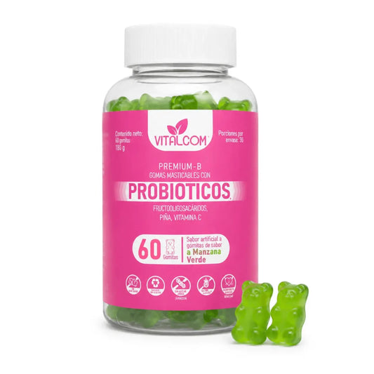 Vitalcom Probioticos + Prebioticos 60 Gomitas Manzana Verde Zivanne