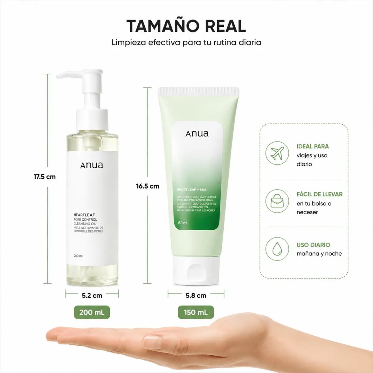Kit de Doble Limpieza Coreana Anua: Aceite Limpiador 200ml + Espuma Limpiadora 150ml - Zivanne