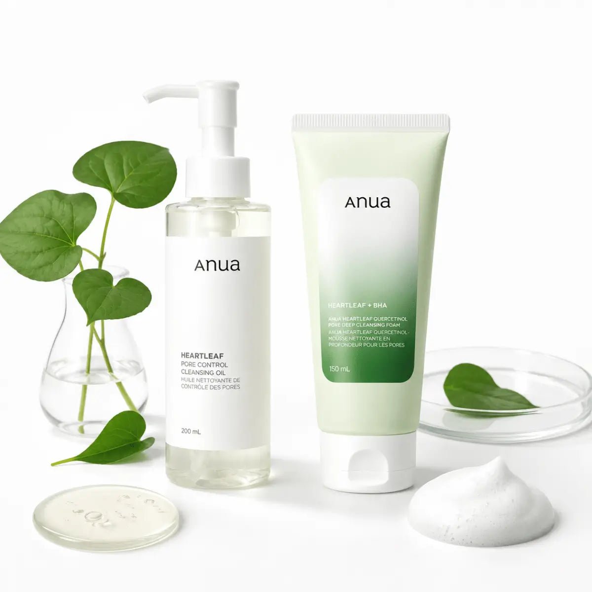 Kit de Doble Limpieza Coreana Anua: Aceite Limpiador 200ml + Espuma Limpiadora 150ml - Zivanne