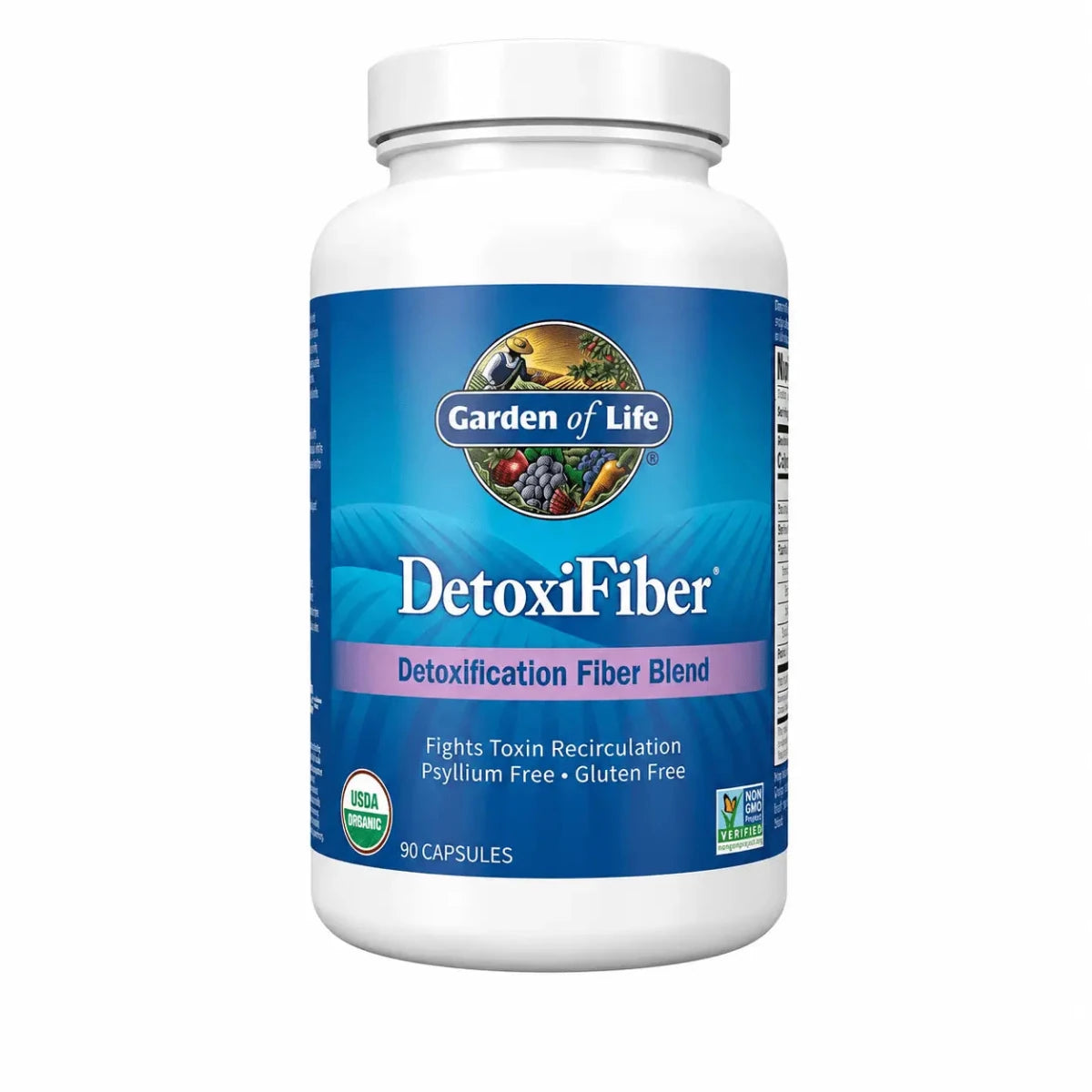 Garden of Life DetoxiFiber 90 Capsulas Fibra Organica Digestiva Zivanne