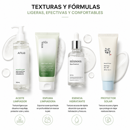 Kit Rutina Facial Coreana de 3 Pasos Zivanne limpieza hidratacion y proteccion