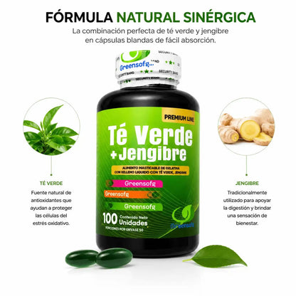 Té Verde + Jengibre Greensoftg – Cápsulas Blandas - Zivanne