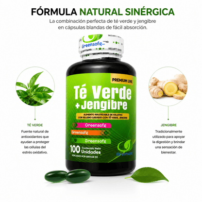 Té Verde + Jengibre Greensoftg – Cápsulas Blandas - Zivanne