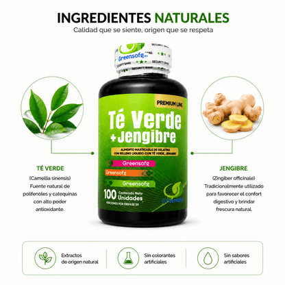 Té Verde + Jengibre Greensoftg – Cápsulas Blandas - Zivanne