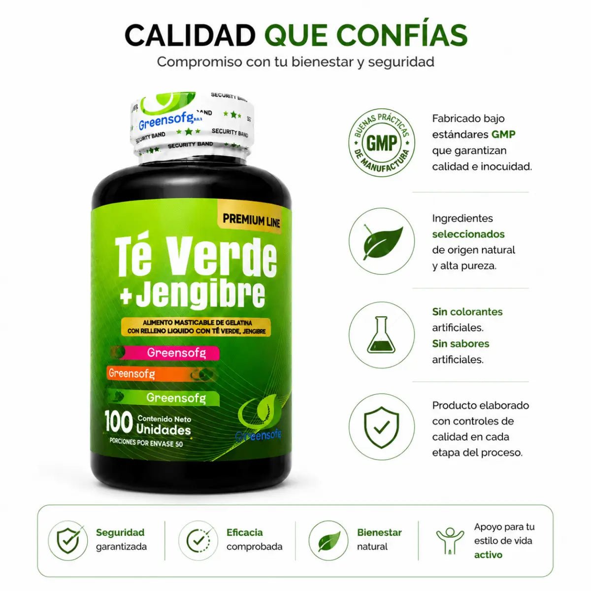 Té Verde + Jengibre Greensoftg – Cápsulas Blandas - Zivanne