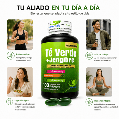 Té Verde + Jengibre Greensoftg – Cápsulas Blandas - Zivanne