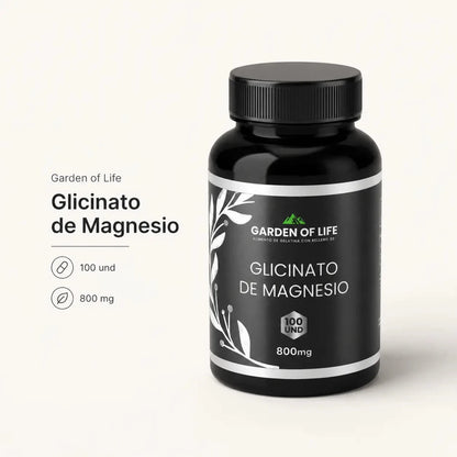 Glicinato de Magnesio Garden of Life Suplemento Mineral Zivanne