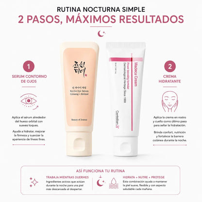 Kit Rutina Nocturna Coreana: Revive Eye Serum + Madeca Cream - Zivanne
