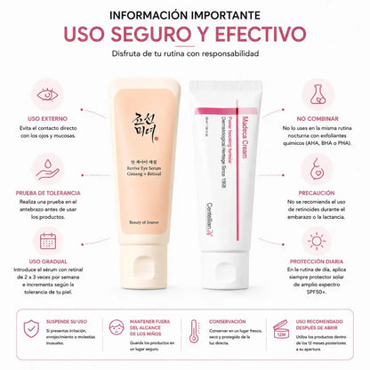 Kit Rutina Nocturna Coreana: Revive Eye Serum + Madeca Cream - Zivanne