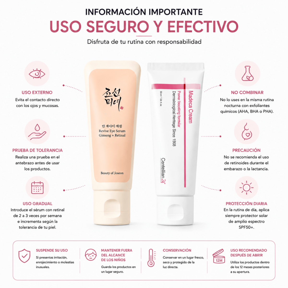 Kit Rutina Nocturna Coreana: Revive Eye Serum + Madeca Cream - Zivanne