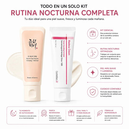 Kit Rutina Nocturna Coreana: Revive Eye Serum + Madeca Cream - Zivanne