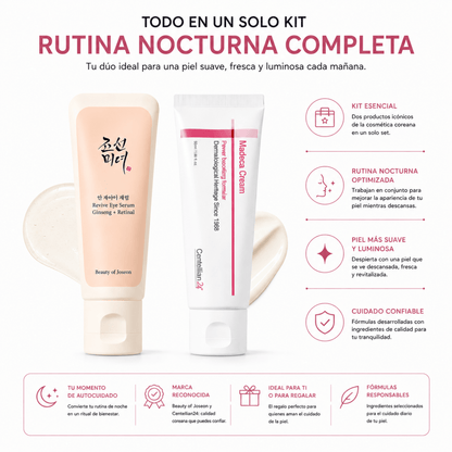 Kit Rutina Nocturna Coreana: Revive Eye Serum + Madeca Cream - Zivanne