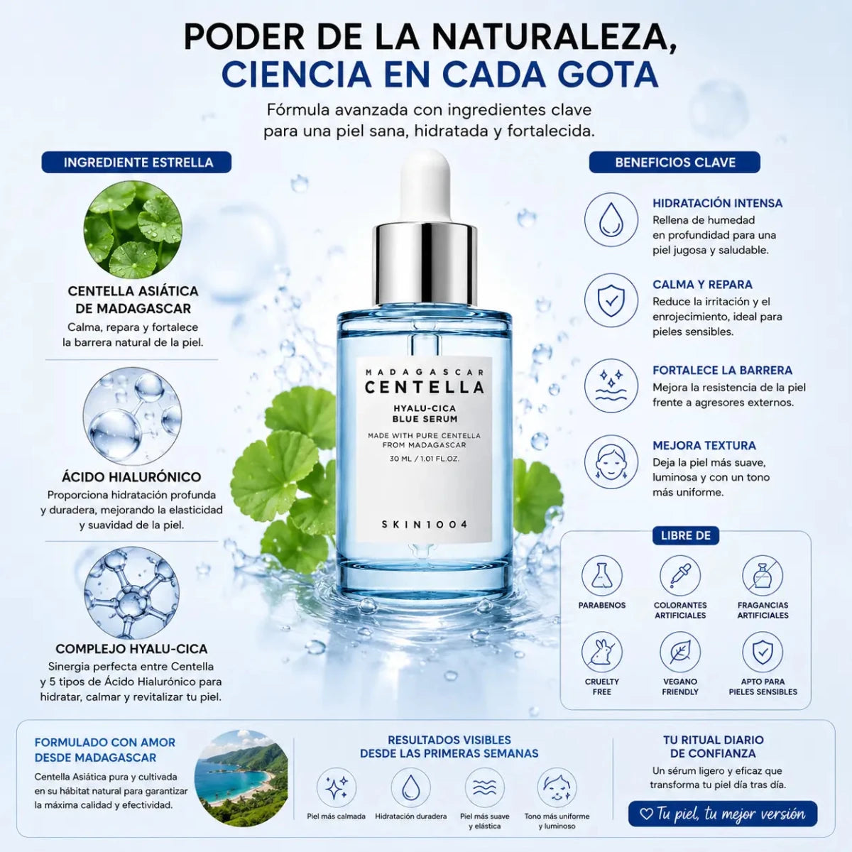 Centella Hyalu-Cica Blue Serum SKIN1004 50ml sérum facial