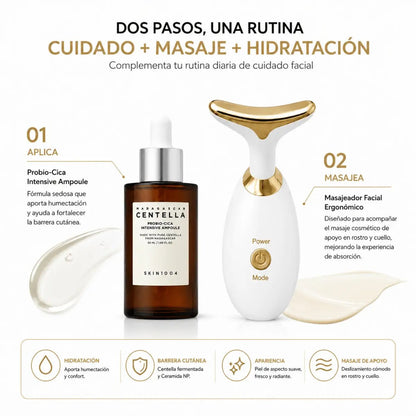 Kit Tonificante Facial: Masajeador + Crema Reafirmante. - Zivanne