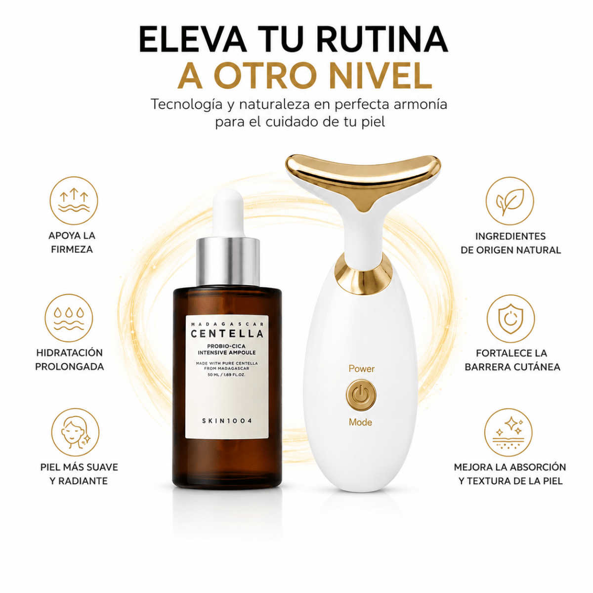 Kit de Masaje Facial con SKIN1004 Probio-Cica Intensive Ampoule - Zivanne
