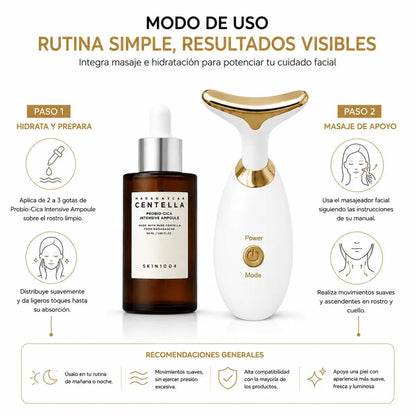 Kit Tonificante Facial: Masajeador + Crema Reafirmante. - Zivanne