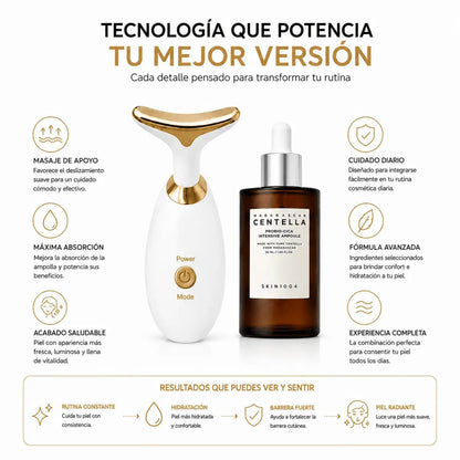 Kit Tonificante Facial: Masajeador + Crema Reafirmante. - Zivanne