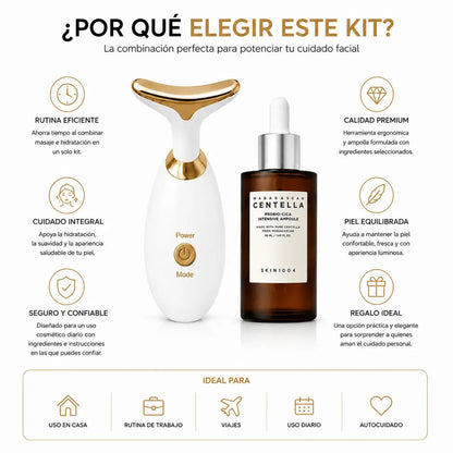Kit Tonificante Facial: Masajeador + Crema Reafirmante. - Zivanne