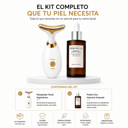 Kit de Masaje Facial con SKIN1004 Probio-Cica Intensive Ampoule - Zivanne