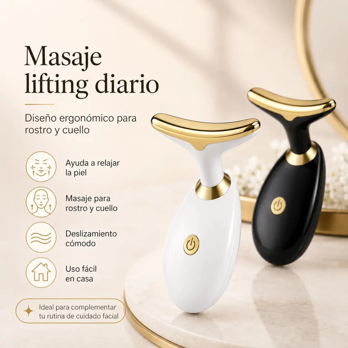 Zivanne Masajeador Facial Ergonómico dispositivo de cuidado cosmético