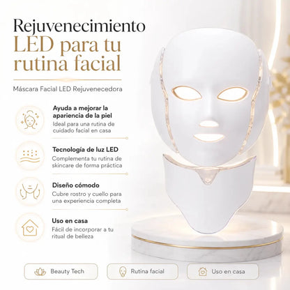 Zivanne Máscara Facial LED dispositivo de cuidado cosmético