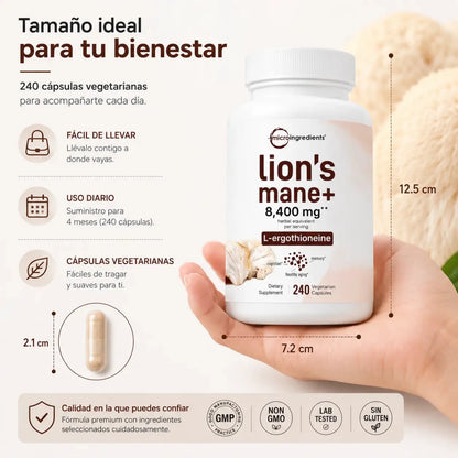 Melena de León Lion's Mane+ 240 cápsulas Zivanne
