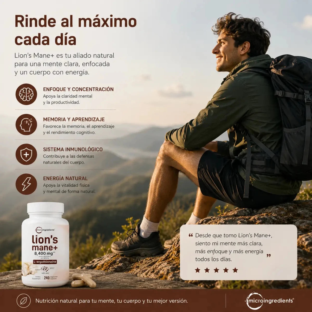 Melena de León Lion's Mane+ 240 cápsulas Zivanne