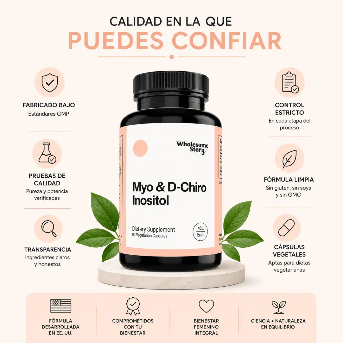 Wholesome Story Myo & D-Chiro Inositol (90 Cápsulas) - Zivanne