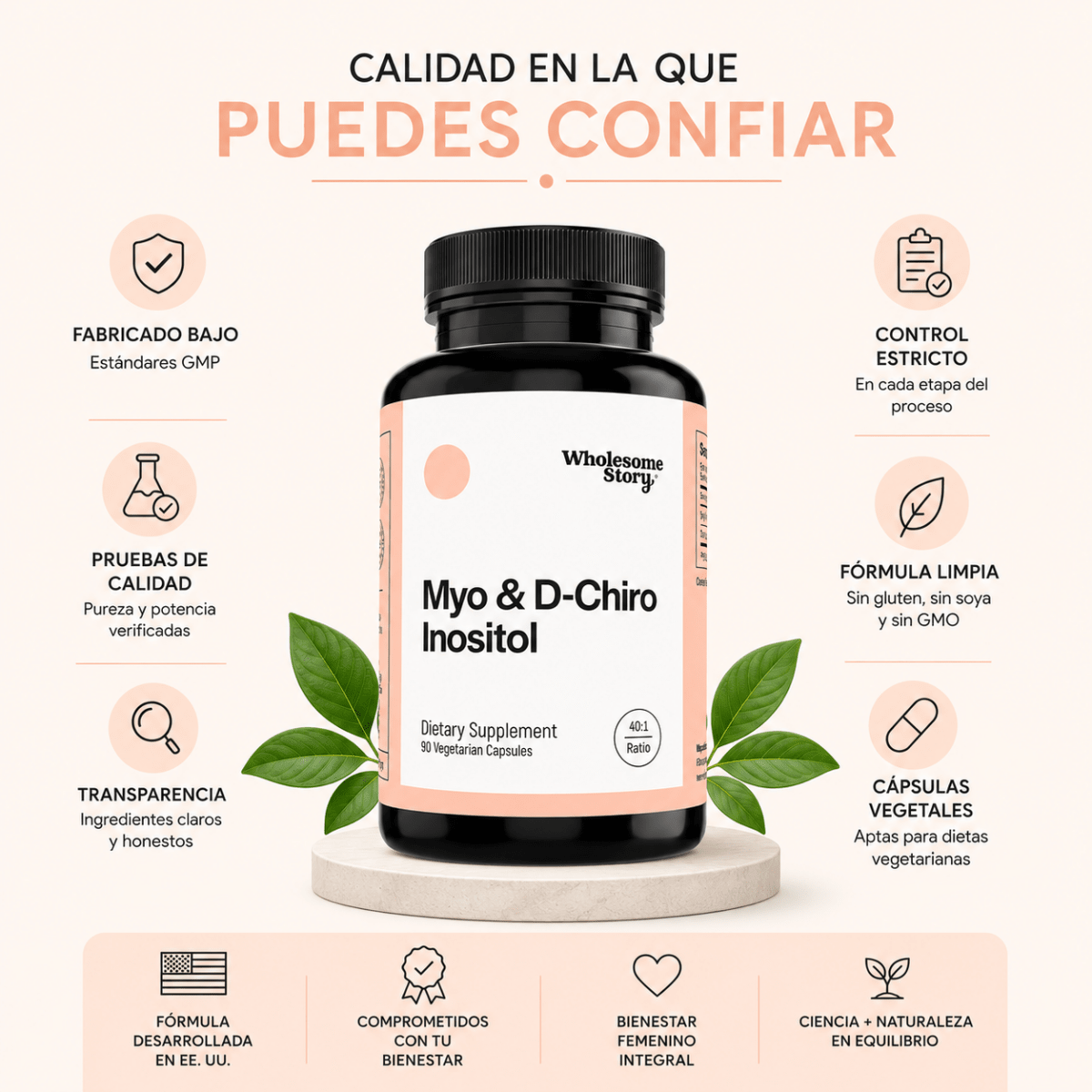 Wholesome Story Myo & D-Chiro Inositol Bienestar Femenino Zivanne