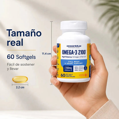 Omega-3 OceanBlue 2100 60 Cápsulas Blandas suplemento dietario Zivanne