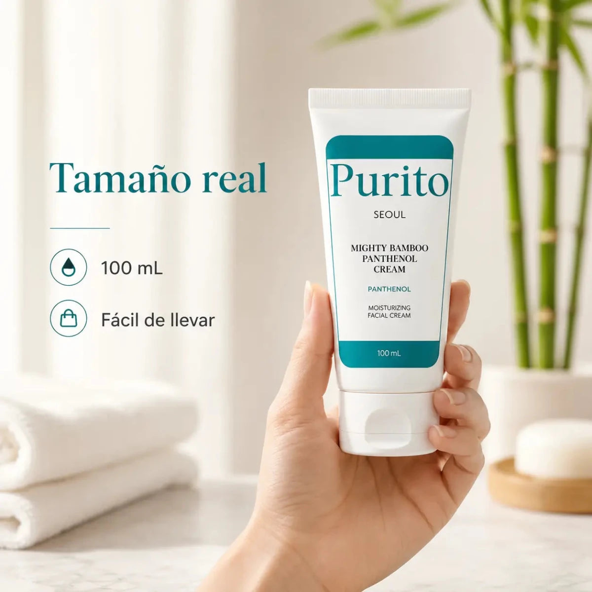 rema PURITO Pantenol y Bambú 120ml crema hidratante facial Zivanne