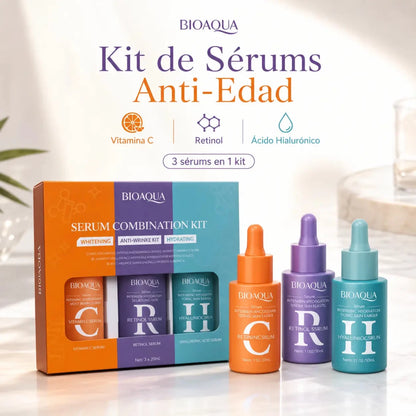 Zivanne Kit de Sérums Faciales con Vitamina C Retinol y Ácido Hialurónico
