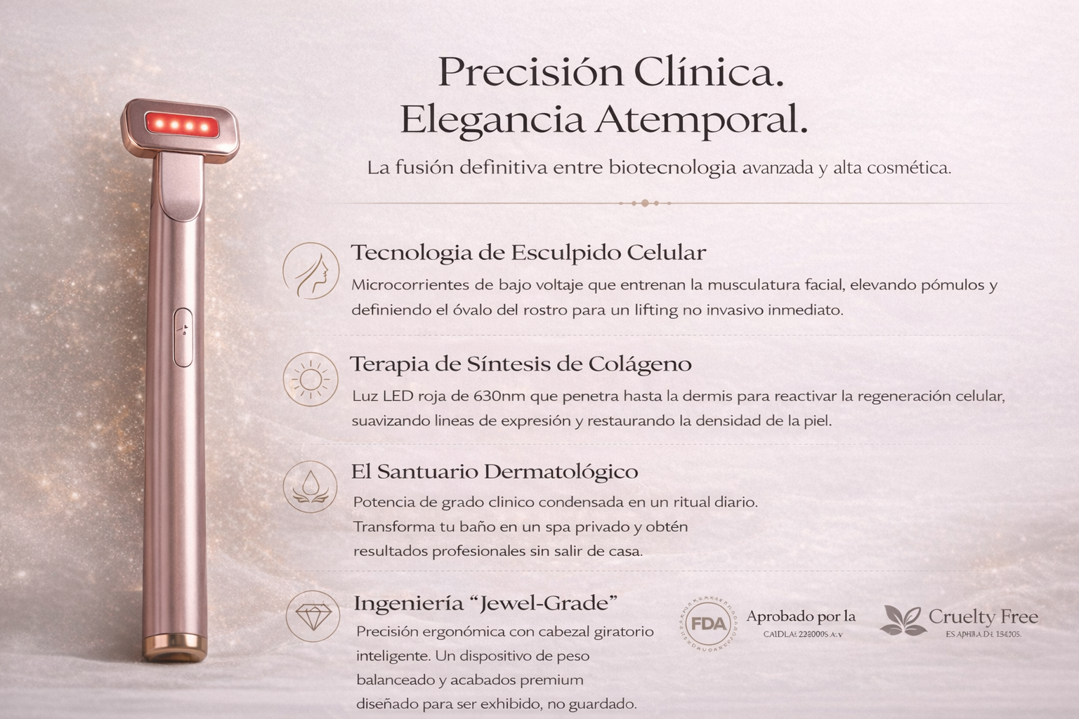 Varita Facial ZIVANNE™: Terapia de Luz Roja y Microcorriente (Lifting Instantáneo)