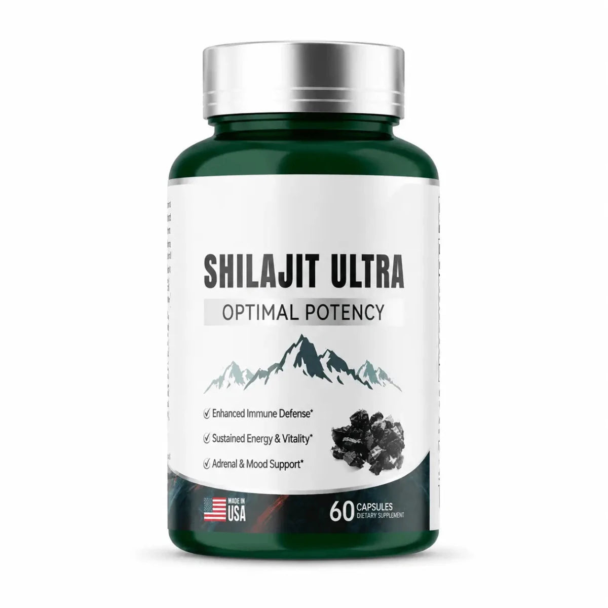 Shilajit Ultra Optimal Potency 60 Capsulas Suplemento Mineral Zivanne