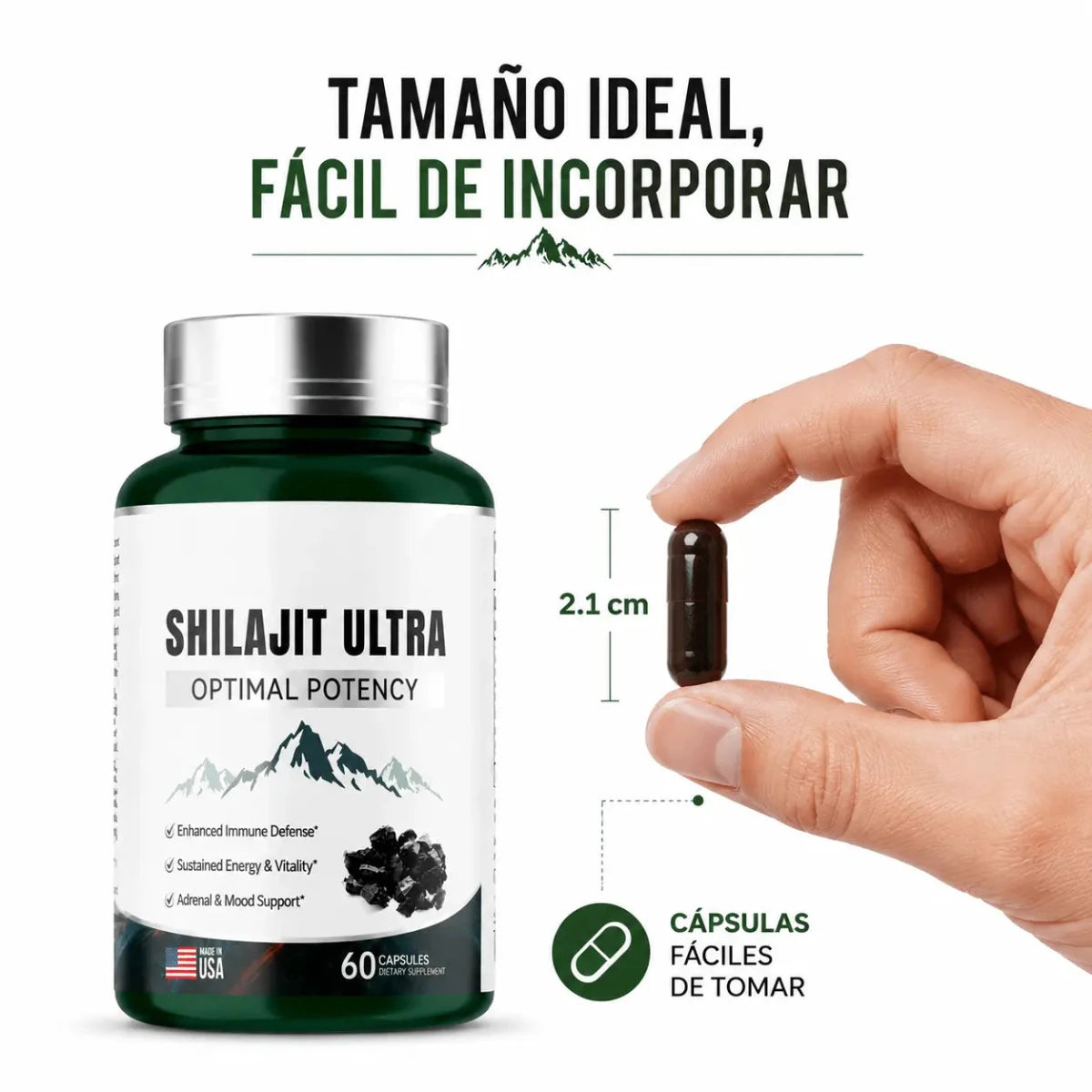 Shilajit Ultra Optimal Potency 60 Capsulas Suplemento Mineral Zivanne