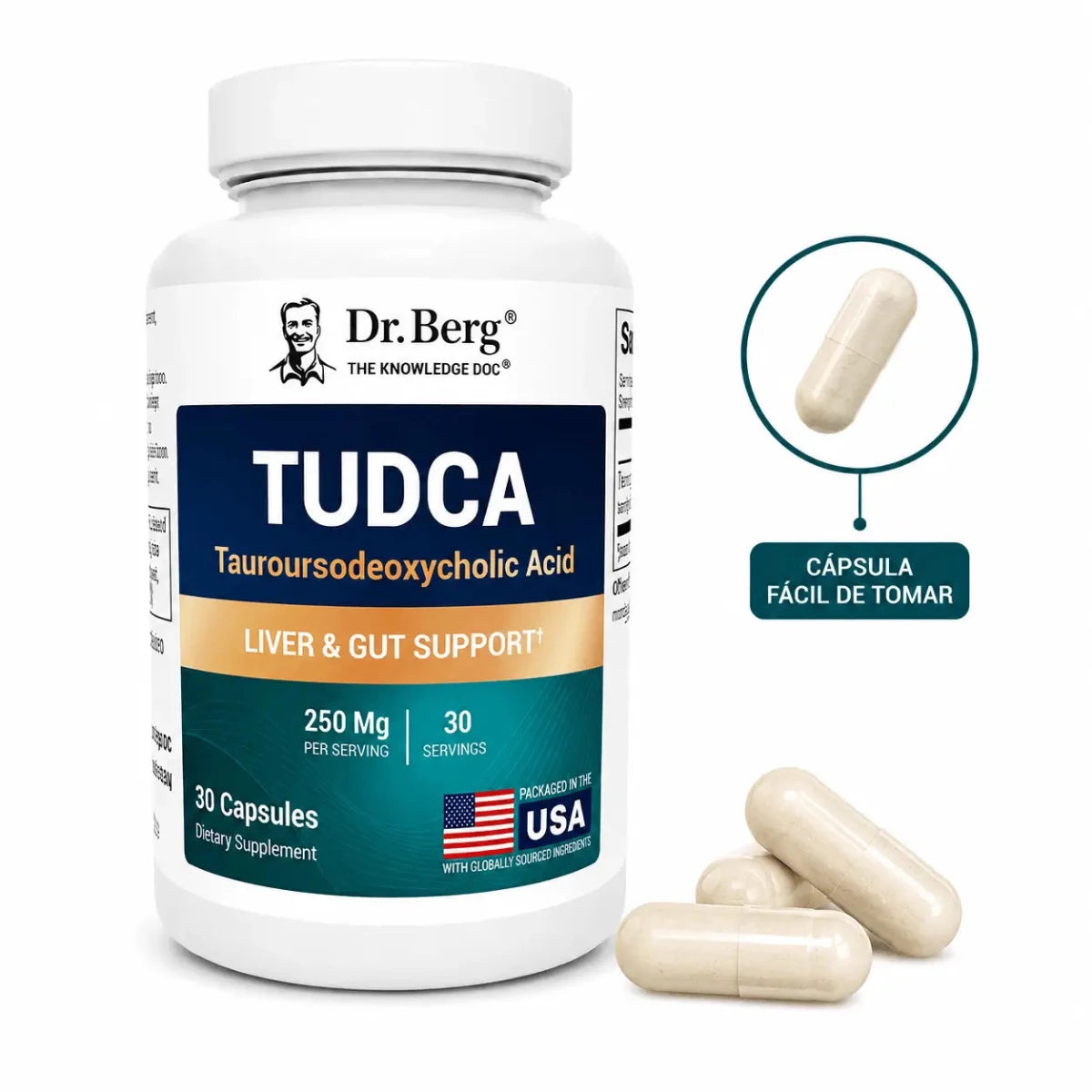 Dr Berg TUDCA 30 Capsulas Suplemento Digestivo Zivanne
