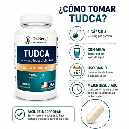 Dr Berg TUDCA 30 Capsulas Suplemento Digestivo Zivanne