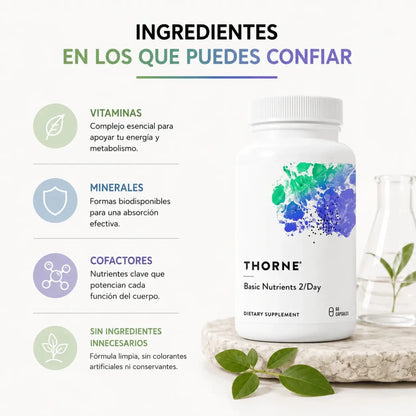 Thorne Basic Nutrients 2/Day Multivitaminico Avanzado 60 Capsulas Zivanne