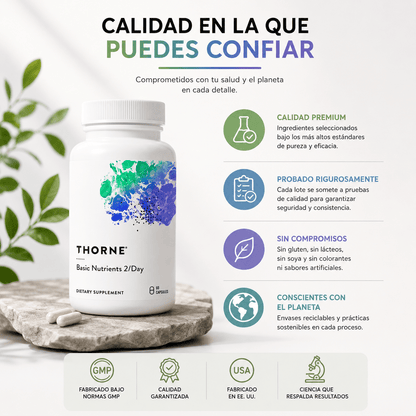 Thorne Basic Nutrients 2/Day Multivitaminico Avanzado 60 Capsulas Zivanne
