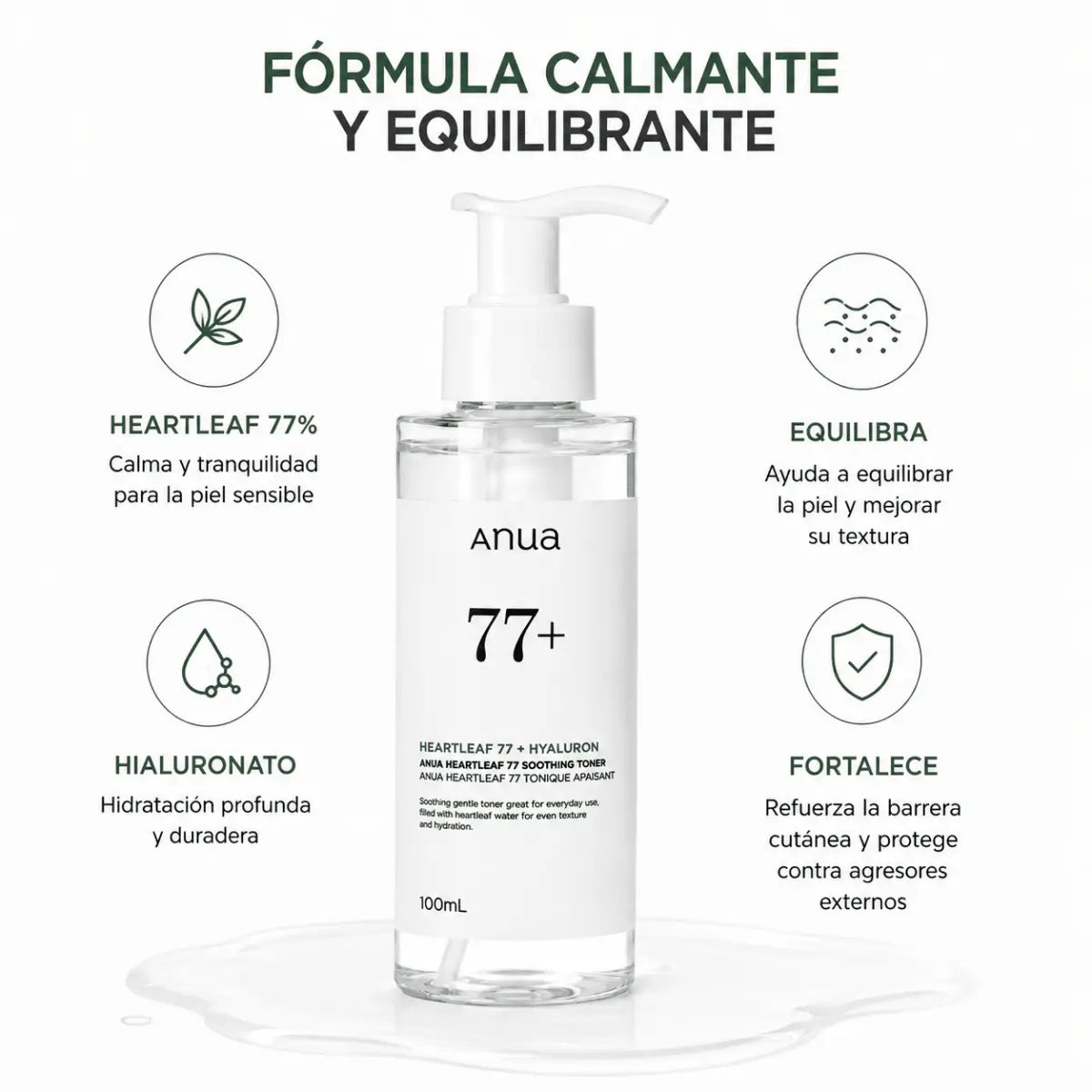 Anua Heartleaf 77 Soothing Toner (100ml) — Tónico Facial Calmante - Zivanne