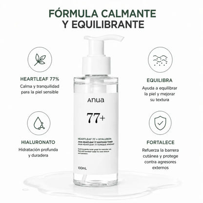 Anua Heartleaf 77 Soothing Toner (100ml) — Tónico Facial Calmante - Zivanne