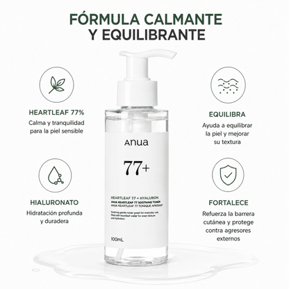 Anua Heartleaf 77 Soothing Toner (100ml) — Tónico Facial Calmante - Zivanne