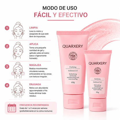 Duo Kit Quarxery Gel Exfoliante Purificante 80g 30g Renovacion Cutanea Zivanne